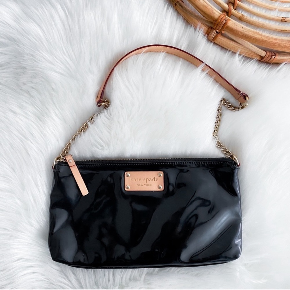 Gently Used Kate Spade Black Patent Leather Shoulder Bag